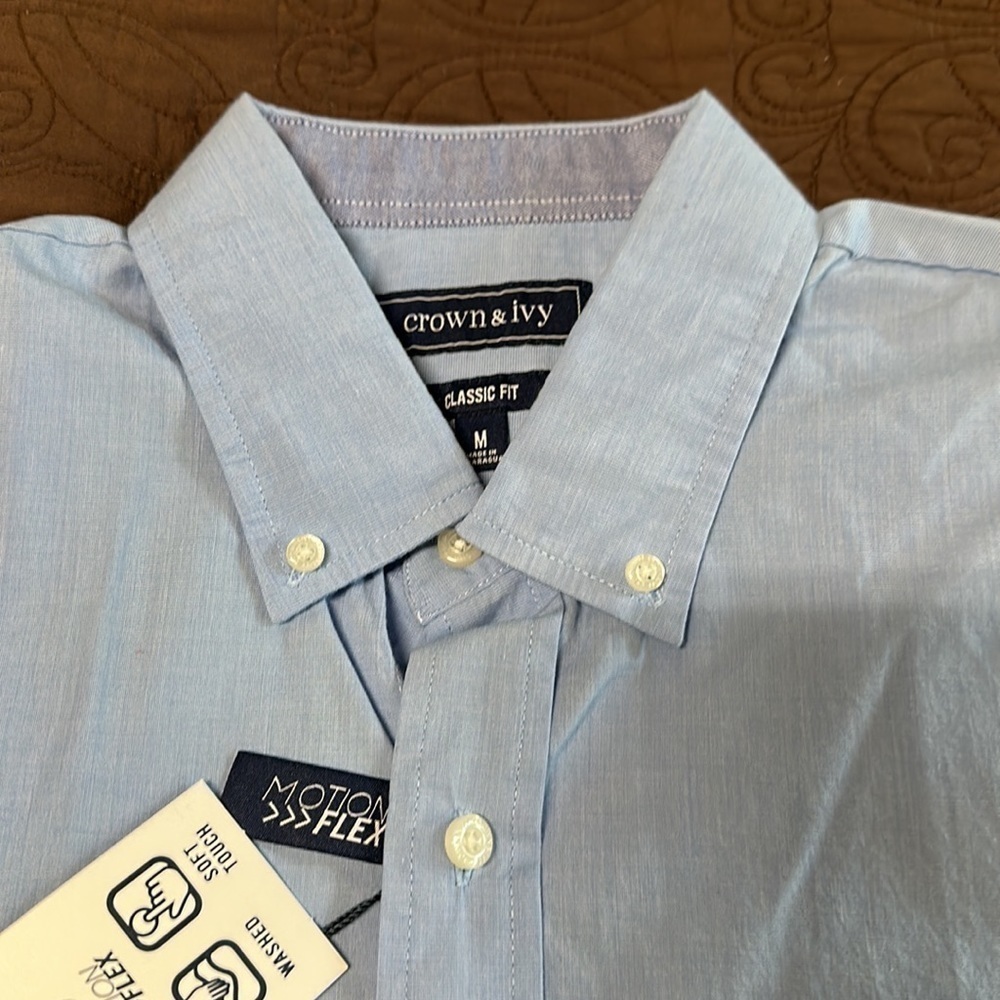 Mens crown n ivy collar button dress shirt nwt sz m - Picture 3 of 4
